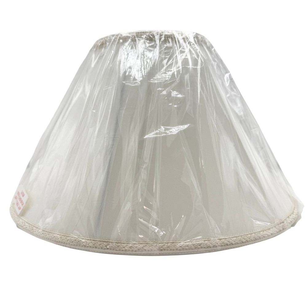 Vintage Fabric Empire Lamp Shade Cream 14" New Braided Trim Spider Fitter